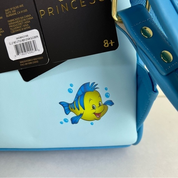 Loungefly Blue Little Mermaid Stained Glass Mini Backpack